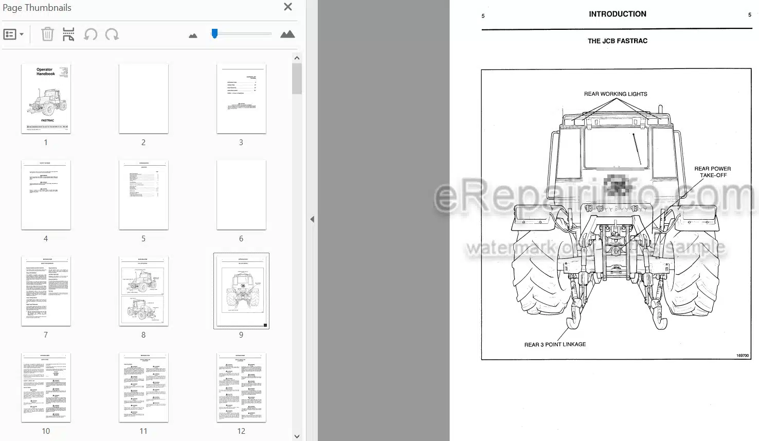 Photo 3 - JCB Fastrac Range Operators Handbook Tractor 9801-1311