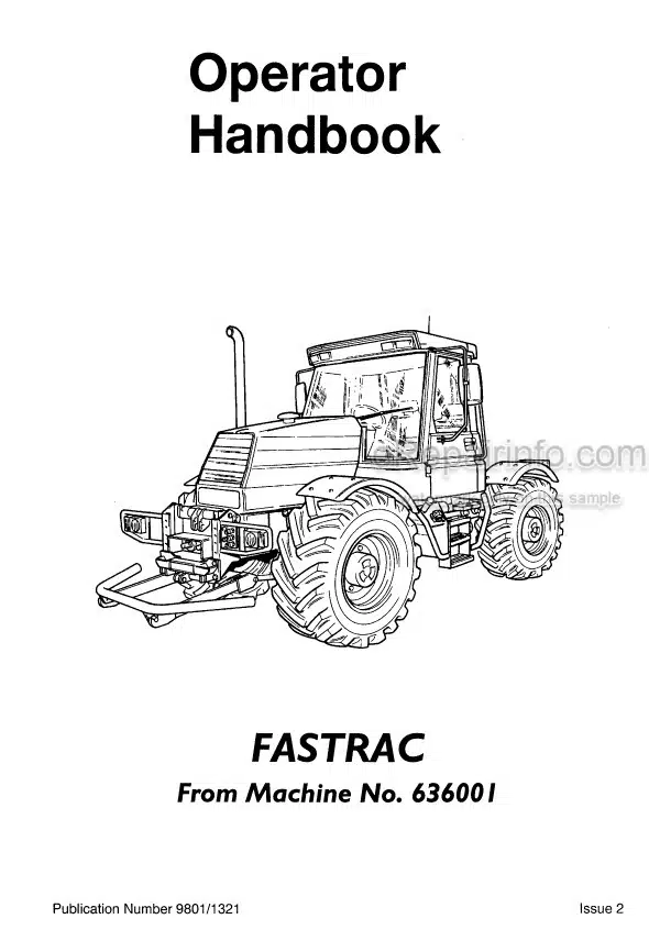 Photo 5 - JCB Fastrac Range Operators Handbook Tractor 9801-1321