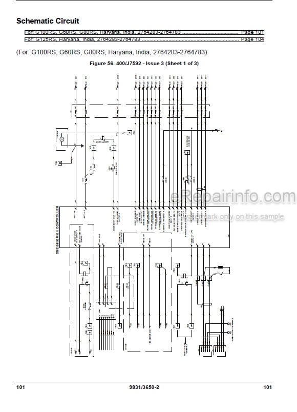 Photo 5 - JCB G100RS G125RS G60RS G80RS Operators Manual Generator 9831-3650