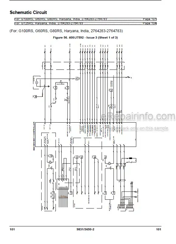 Photo 5 - JCB G100RS G125RS G60RS G80RS Operators Manual Generator 9831-3650