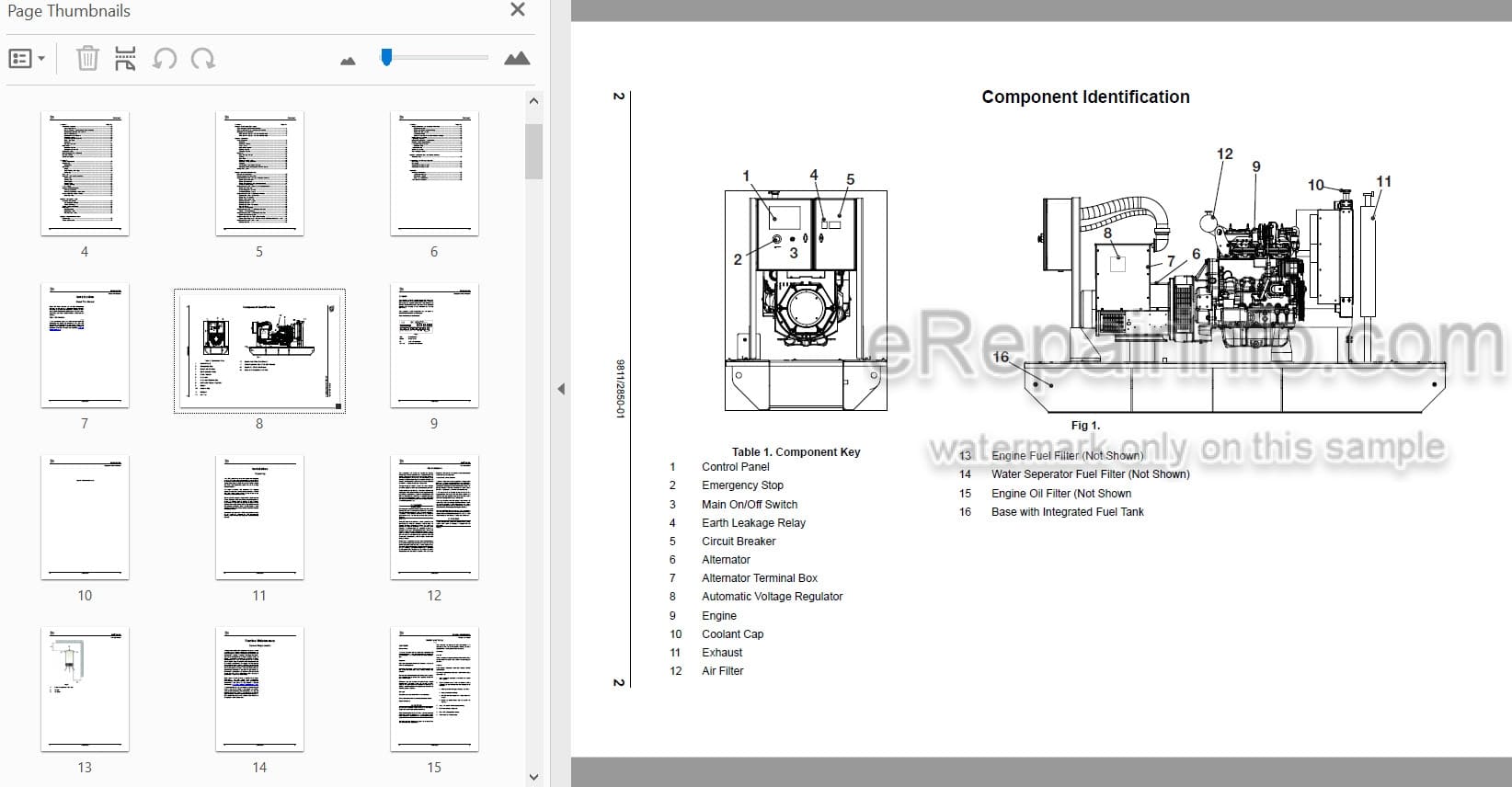 Photo 3 - JCB G144 G144Q G175 G175Q G220 G220Q G130R G160R G200R Operators Manual Generator 9811-2850