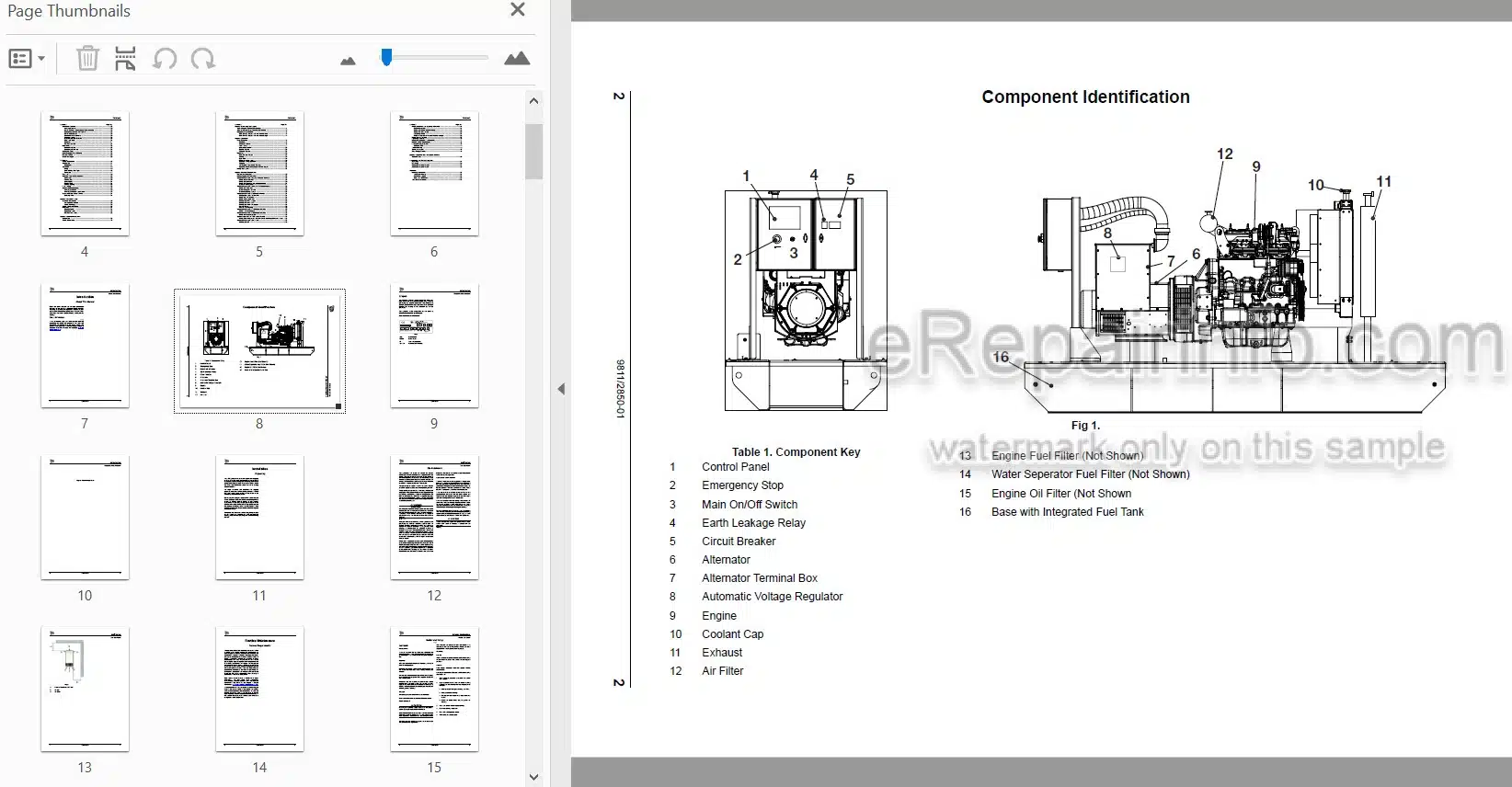 Photo 3 - JCB G144 G144Q G175 G175Q G220 G220Q G130R G160R G200R Operators Manual Generator 9811-2850