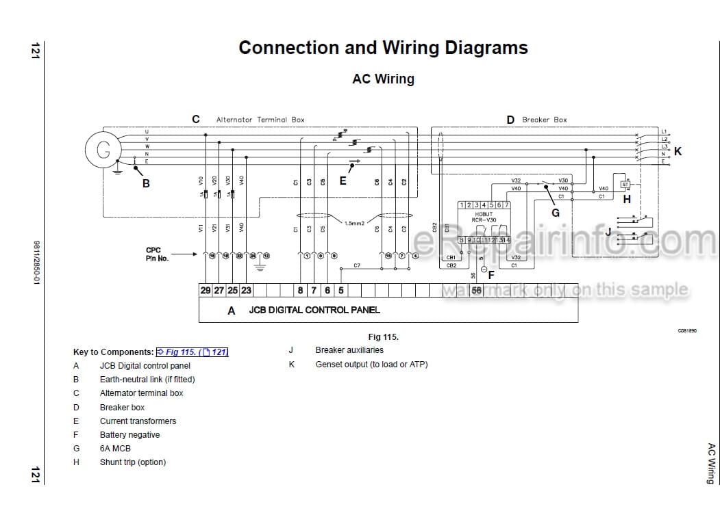 Photo 5 - JCB G144 G144Q G175 G175Q G220 G220Q G130R G160R G200R Operators Manual Generator 9811-2850