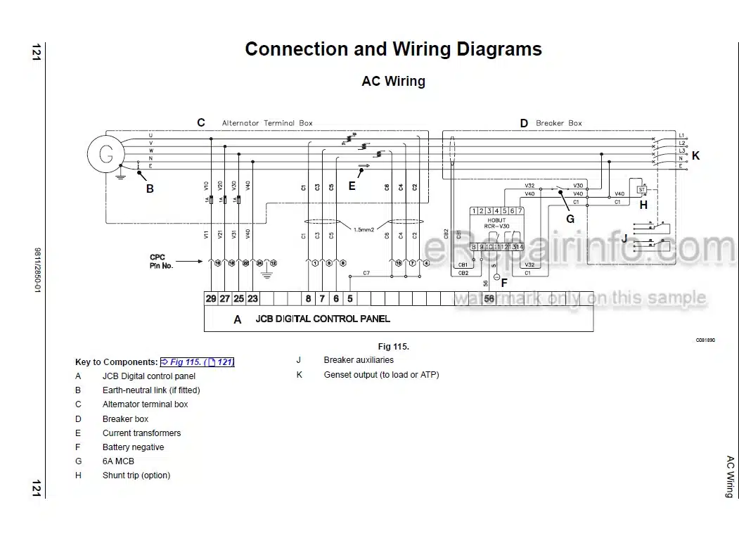 Photo 5 - JCB G144 G144Q G175 G175Q G220 G220Q G130R G160R G200R Operators Manual Generator 9811-2850