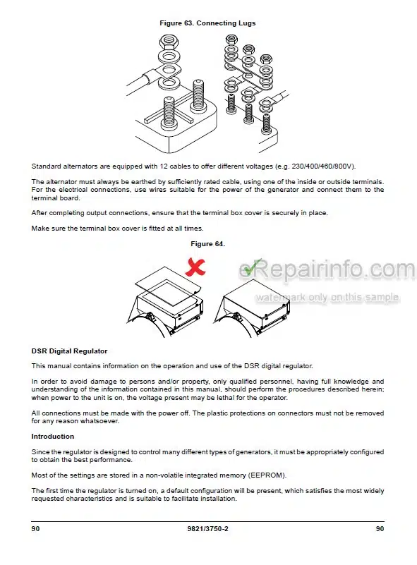 Photo 10 - JCB G165 G165S G200 G200S G220 G220S G165QS G200QS G220QS Operators Manual Generator 9821-3750