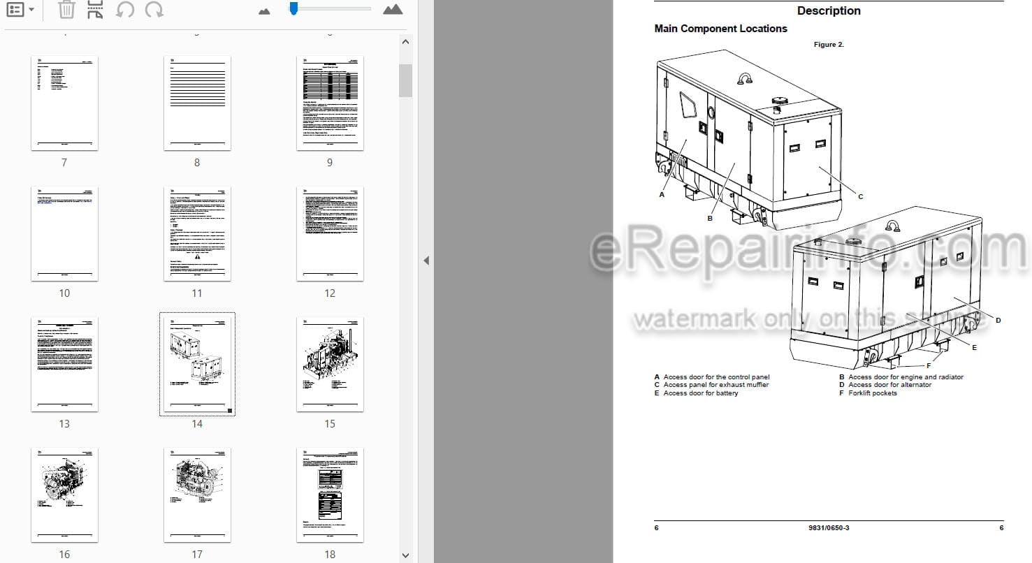 Photo 4 - JCB G20 G20QS G20S G27 G27QS G27S G33 G33QS G33S G34QS G40 G40QS G40S G41QS G45 G45QS G45S Operators Manual Generator 9831-0650