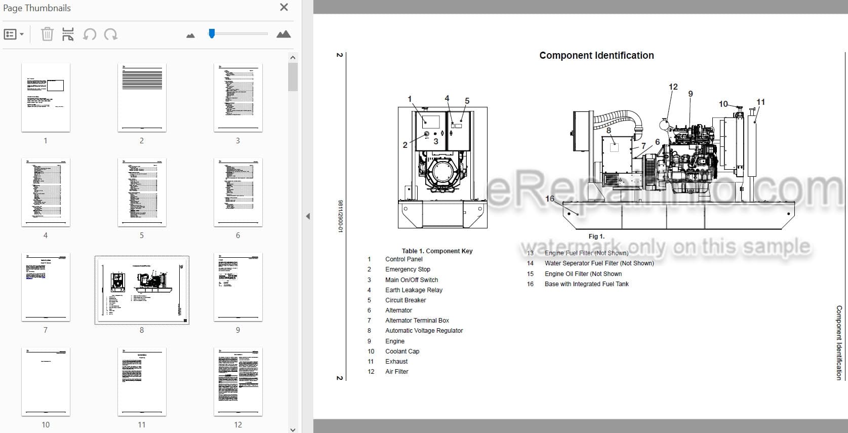 Photo 3 - JCB G330 G330Q G350 G350Q G380 G380Q G400 G400Q G400 G440Q G550 G550Q Operators Manual Generator 9811-2900