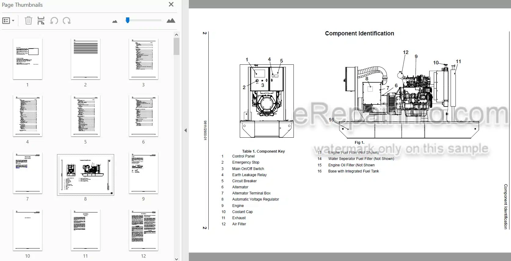 Photo 3 - JCB G330 G330Q G350 G350Q G380 G380Q G400 G400Q G400 G440Q G550 G550Q Operators Manual Generator 9811-2900