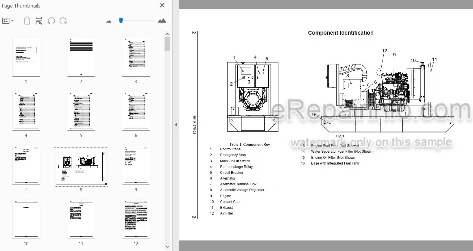 Photo 3 - JCB G50R G80R G55X G55QX G66X G66QX G88X G88QX G110X G110QX G120X G120QX Operators Manual Generator 9811-1870