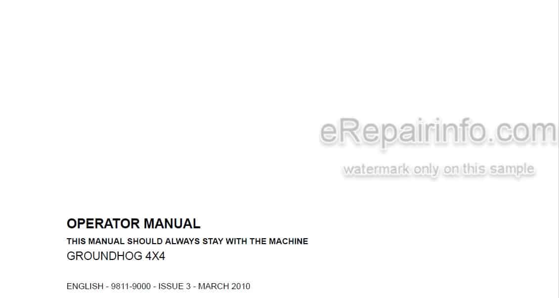 Photo 4 - JCB Groundhog 4X4 Operators Manual Machine 9811-9000