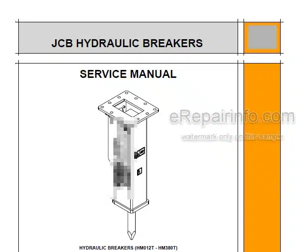 Photo 5 - JCB HM012T HM018T HM026T HM033T HM049T HM054T HM080T HM090T HM120T HM160T HM180T HM200T HM270T HM380T Service Manual Breaker 9813-5850