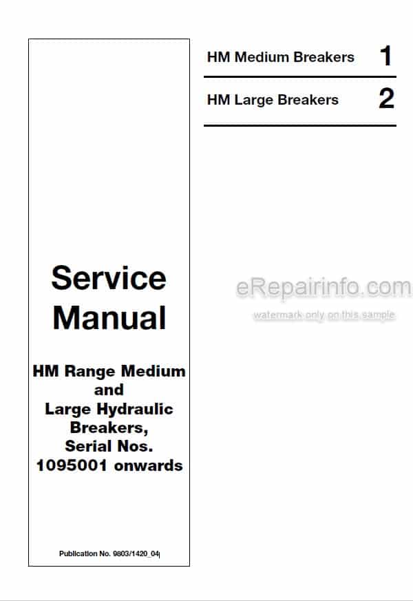 Photo 5 - JCB HM Range Service Manual Medium Large Hydraulic Breaker 9803-1420