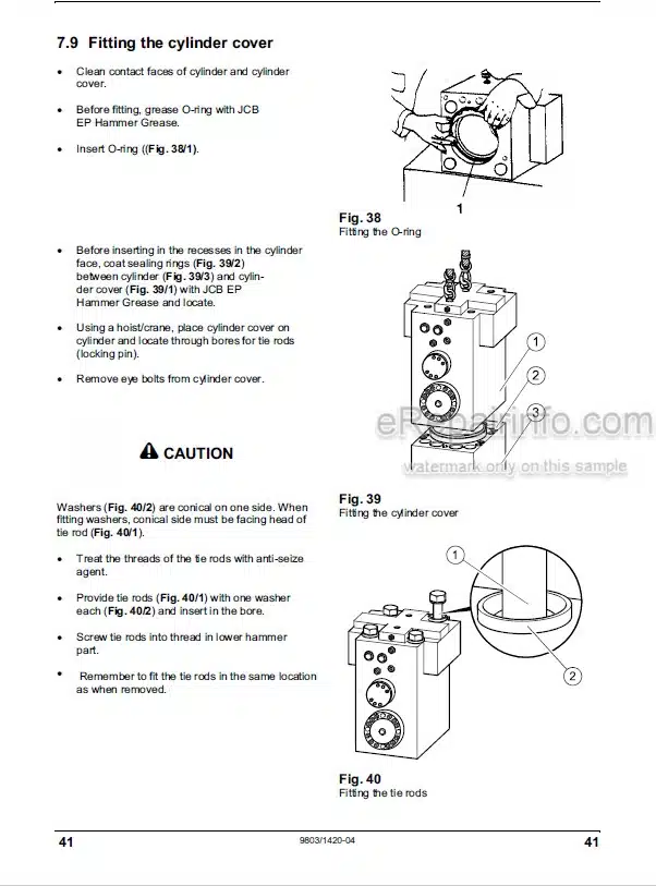 Photo 7 - JCB Hammermaster Service Manual Rockbreaker 9803-1300