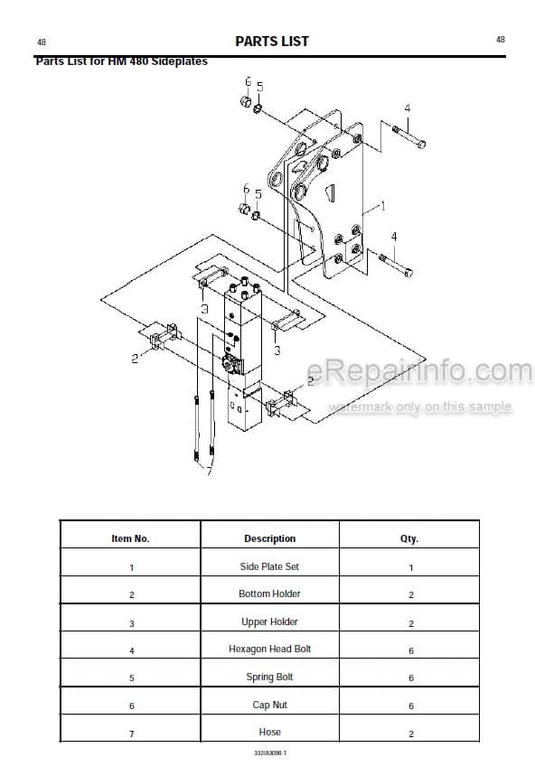 Photo 6 - JCB Hammermaster HM2180 HM1180 HM480 HM380 Service Manual And Parts List Hammer 332-A3098