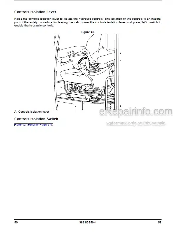 Photo 6 - JCB JS70 JS80 Operators Manual Excavator 9831-1450