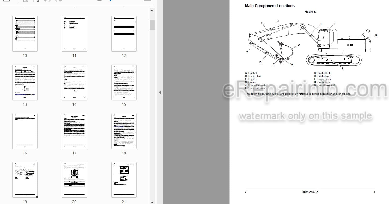 Photo 3 - JCB JCB305 JS305 Operators Manual Excavator 9831-2150
