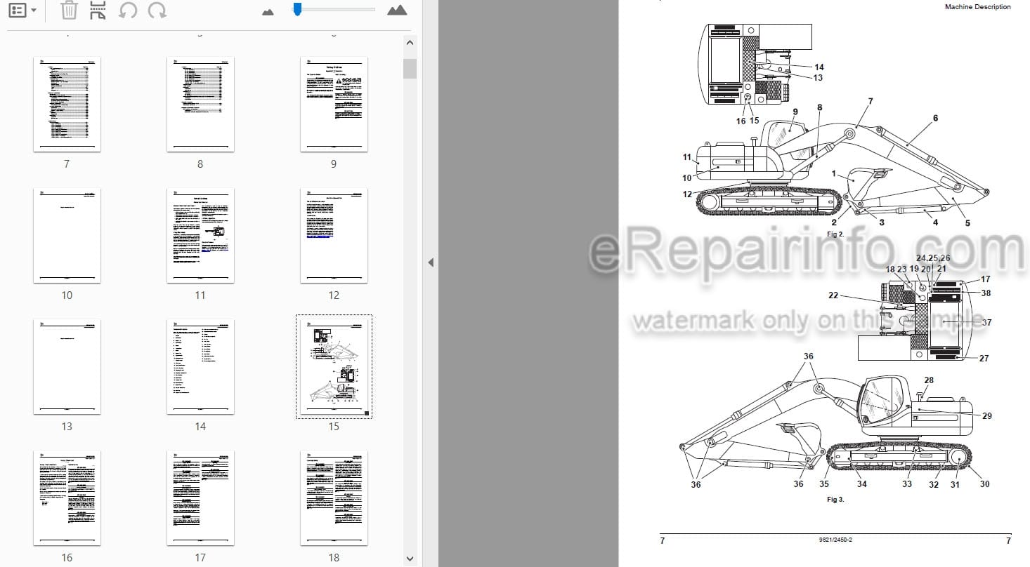 Photo 3 - JCB JS115 JS130 JS145 JS160 JS180 JS200 JS220 Auto Range Operators Manual Tracked Excavator 9821-2450