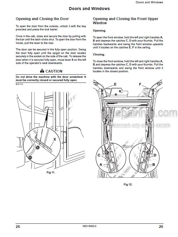 Photo 7 - JCB JS115 JS130 JS145 JS160 JS180 JS190 JS200 JS210 JS220 JS235 Operators Manual Excavator 9821-9950