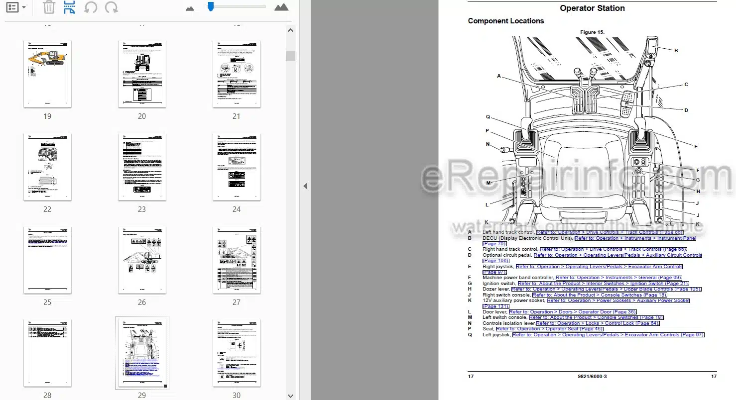 Photo 3 - JCB JS115 JS130 JS145 JS160 JS180 JS190 JS200 JS210 JS220 JS235 JS330 JS360 Operators Manual Excavator 9831-6000