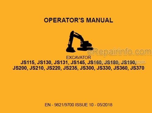 Photo 4 - JCB JS115 JS130 JS145 JS131 JS160 JS180 JS190 JS200 JS210 JS220 JS235 JS300 JS330 JS360 JS370 Operators Manual Excavator 9821-9700