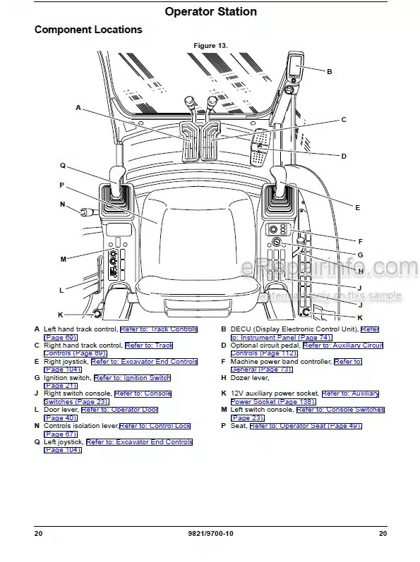 Photo 4 - JCB JS115 JS130 JS145 JS131 JS160 JS180 JS190 JS200 JS210 JS220 JS235 JS300 JS330 JS360 JS370 Operators Manual Excavator 9821-9700