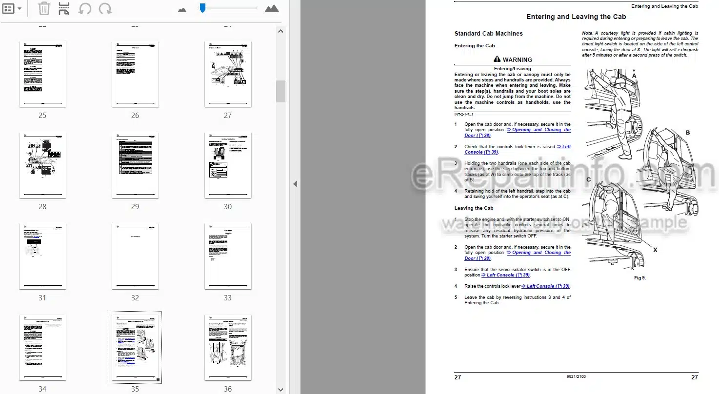 Photo 3 - JCB JS120 Operators Manual Tracked Excavator 9821-2100