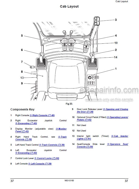Photo 7 - JCB JS120 Operators Manual Excavator 9821-7800