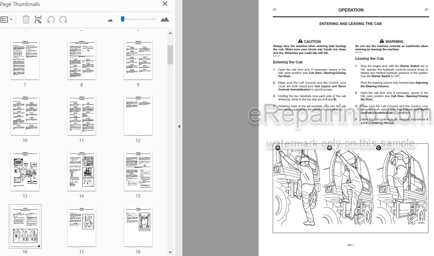 Photo 4 - JCB JS130W JS145W JS160W JS175W JS200W Operators Manual Wheel Excavator 6980