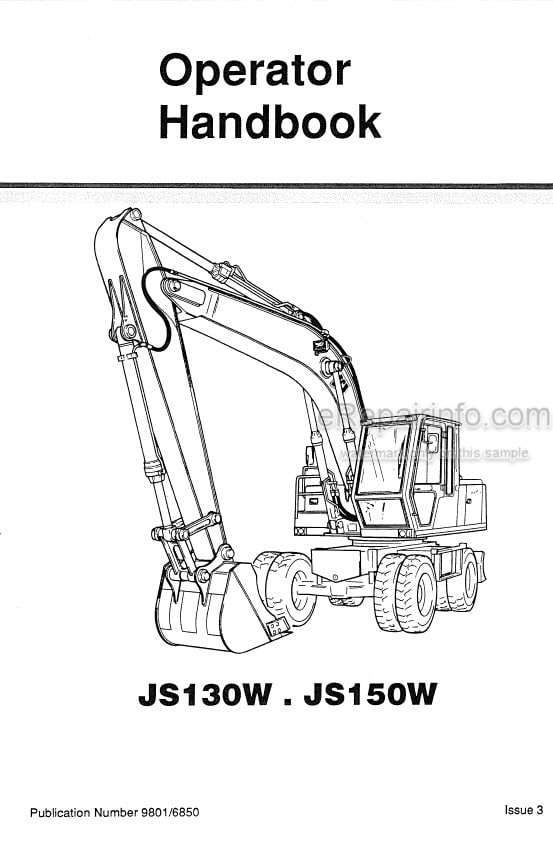 Photo 4 - JCB JS130W JS150W Operators Handbook Wheel Excavator 9801-6850
