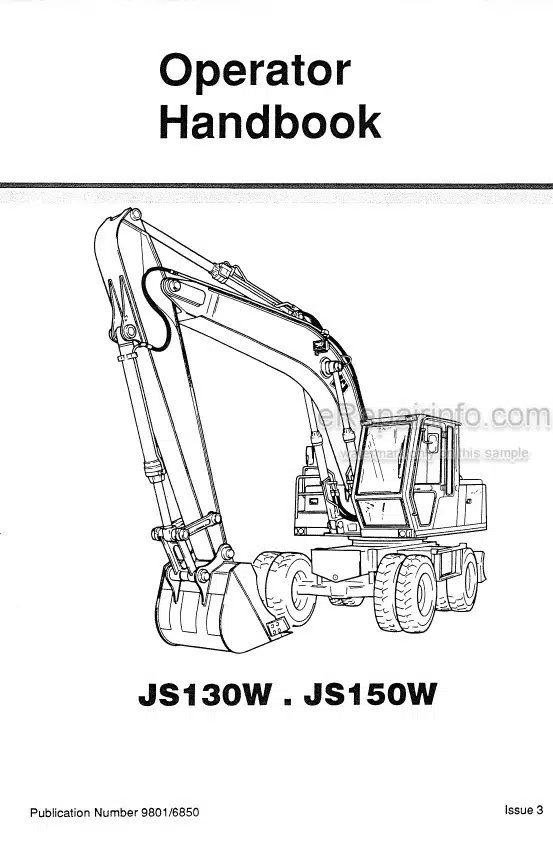 Photo 4 - JCB JS130W JS150W Operators Handbook Wheel Excavator 9801-6850
