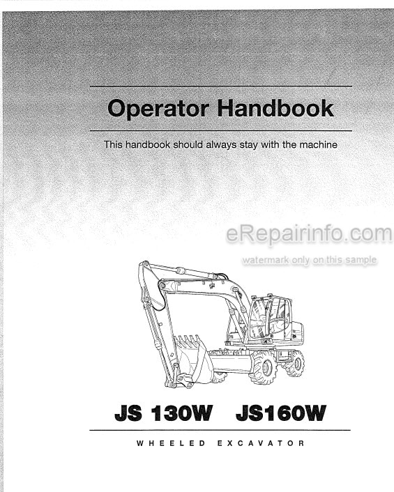 Photo 5 - JCB JS130W JS160W Operators Handbook Wheeled Excavator 9801- 6860