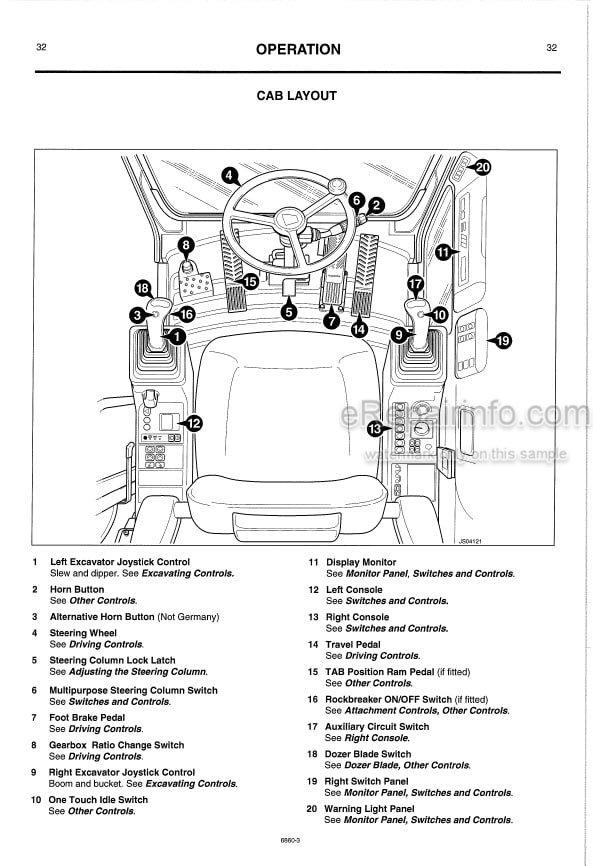 Photo 3 - JCB JS130W JS160W Operators Handbook Wheeled Excavator 9801- 6860