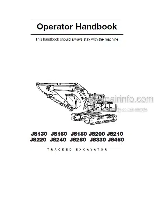 Photo 4 - JCB JS130 JS160 JS180 JS200 JS210 JS220 JS240 JS260 JS330 JS460 Operators Handbook Excavator 9801-6950