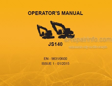 Photo 4 - JCB JS140 Operators Manual Excavator 9831-0600