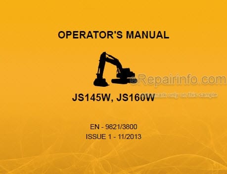 Photo 4 - JCB JS145W JS160W Operators Manual Wheeled Excavator 9821-3800