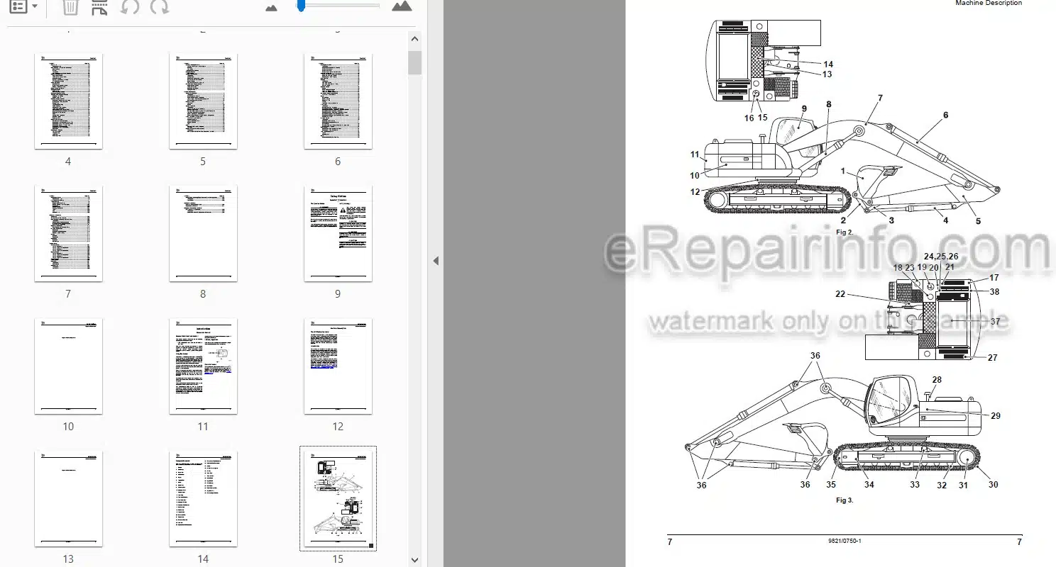 Photo 4 - JCB JS160 JS180 Auto Range Operators Manual Tracked Excavator 9821-0750