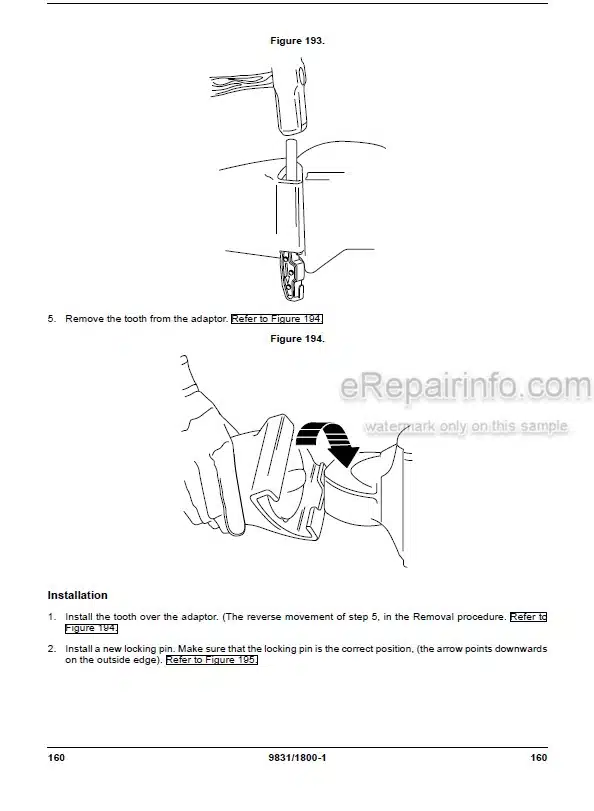 Photo 12 - JCB JS160 JS200 Operators Manual Excavator 9831-1800