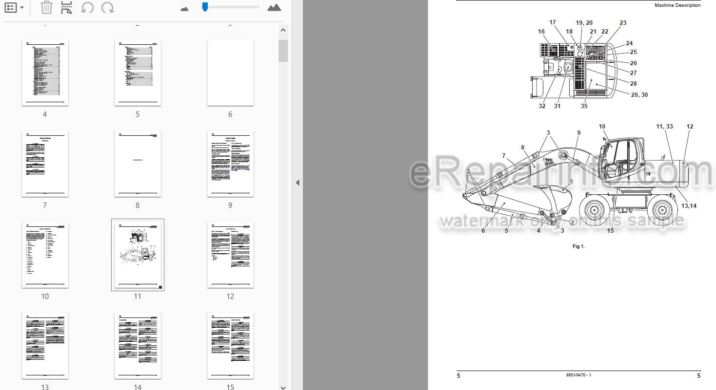 Photo 4 - JCB JS175W Operators Manual Wheel Excavator 9801-9470