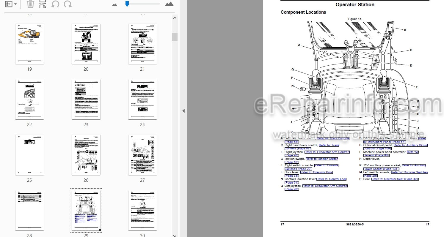 Photo 3 - JCB JS200 JS210 JS220 JS230 JS370 Operators Manual Excavator 9821-3250