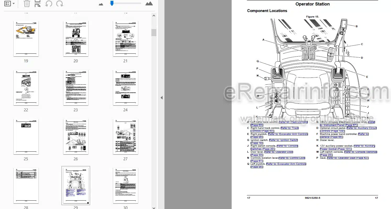 Photo 3 - JCB JS200 JS210 JS220 JS230 JS370 Operators Manual Excavator 9821-3250