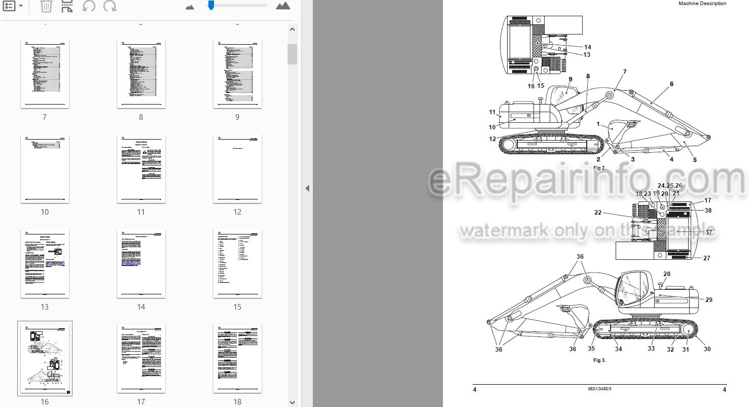 Photo 3 - JCB JS210LC JS220 Operators Manual Tracked Excavator 9821-3450-3