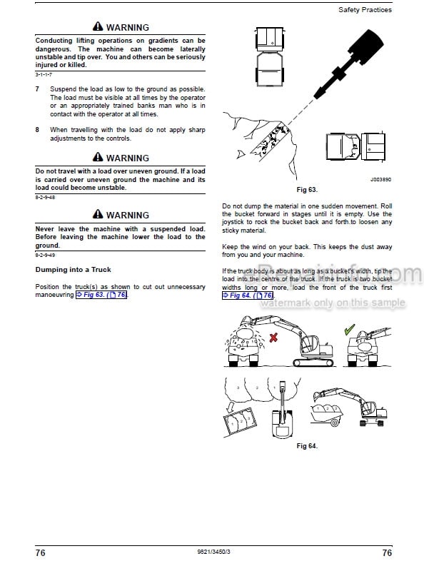 Photo 1 - JCB JS210LC JS220 Operators Manual Tracked Excavator 9821-3450-3