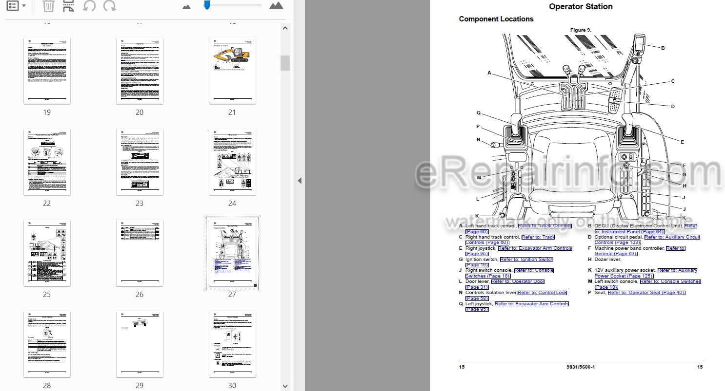 Photo 3 - JCB JS210 JS220 JS235 Operators Manual Excavator 9831-5600