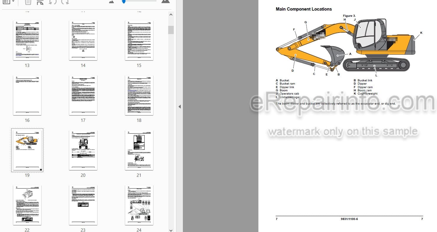 Photo 4 - JCB JS300 JS330 JS370 Operators Manual Excavator 9831-1100