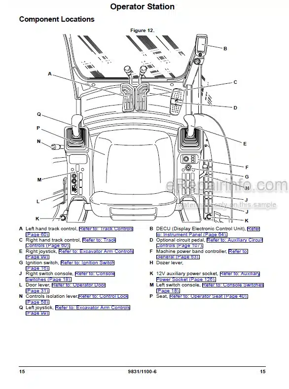 Photo 3 - JCB JS300 JS330 JS370 Operators Manual Excavator 9831-1100