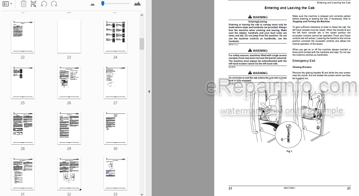 Photo 3 - JCB JS30 Operators Manual Compact Excavator 9821-7400