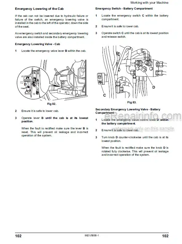 Photo 3 - JCB JS370 China Operators Manual Excavator 9821-5000