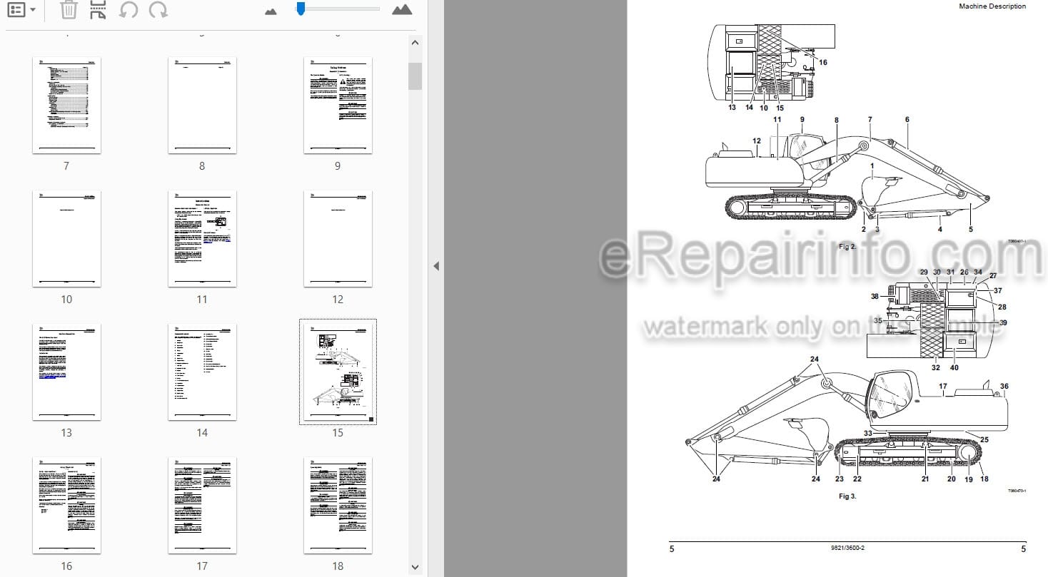 Photo 3 - JCB JS460 JS500 Tier 2 Operators Manual Excavator 9821-3600