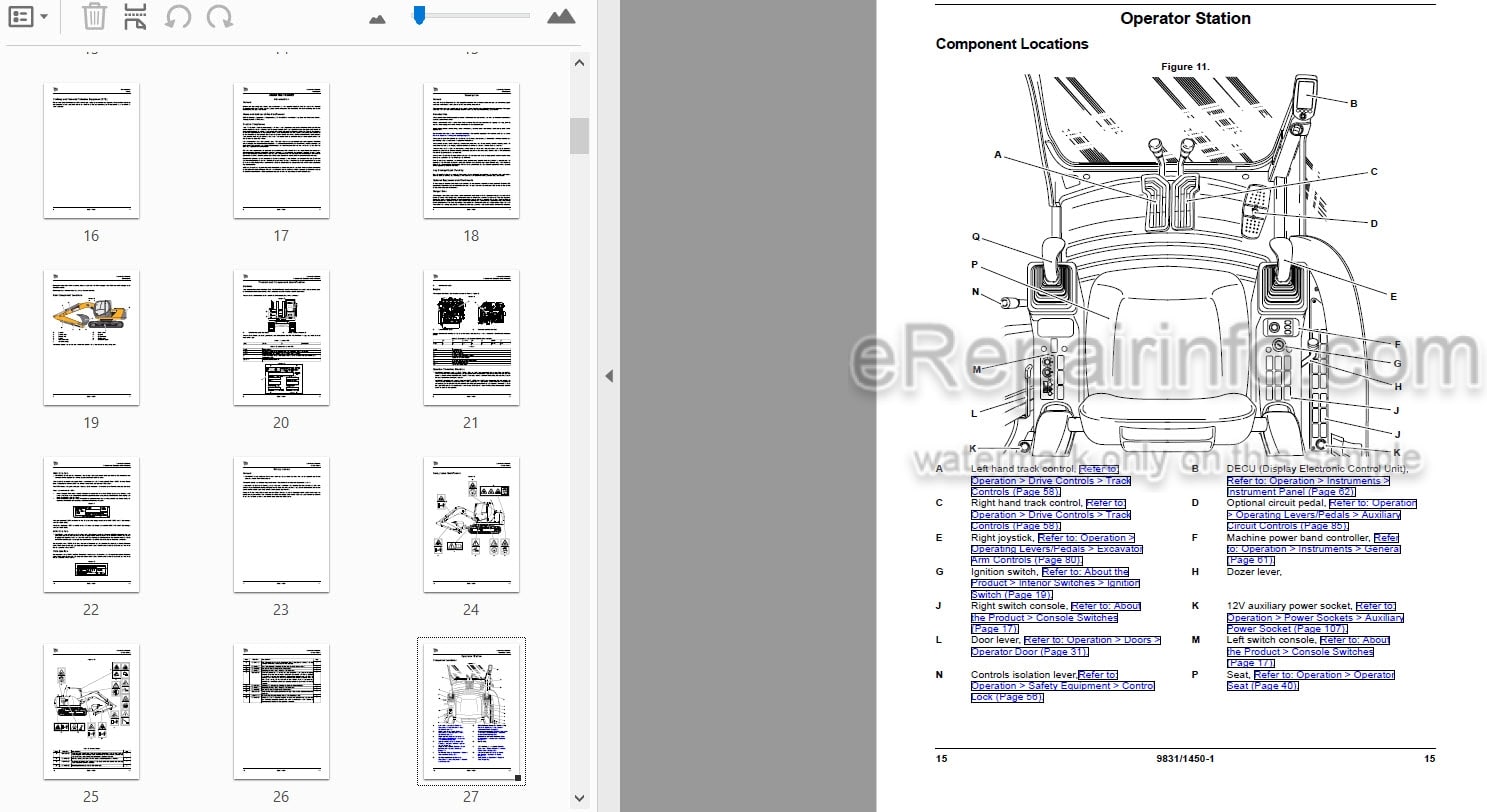 Photo 3 - JCB JS70 JS80 Operators Manual Excavator 9831-1450