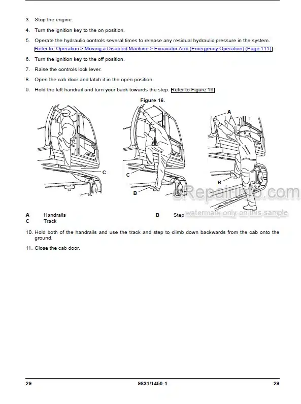 Photo 12 - JCB JS70 JS80 Operators Manual Excavator 9831-1450